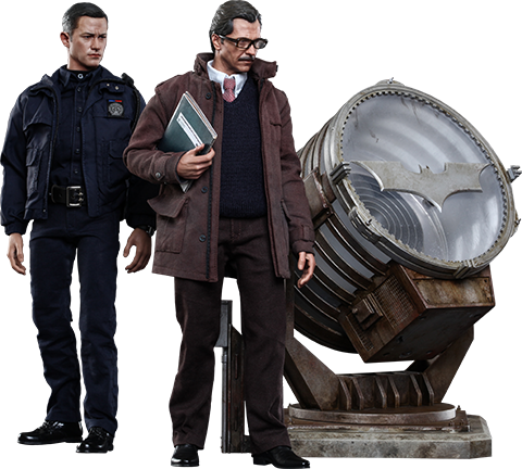 Hot Toys - John Blake and Jim Gordon with Bat-Signal  Movie Masterpiece Series 